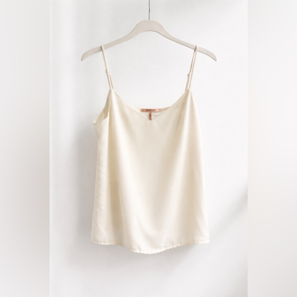 Scotch & Soda Ivory Camisole Top M Silk Feel Adjustable Straps